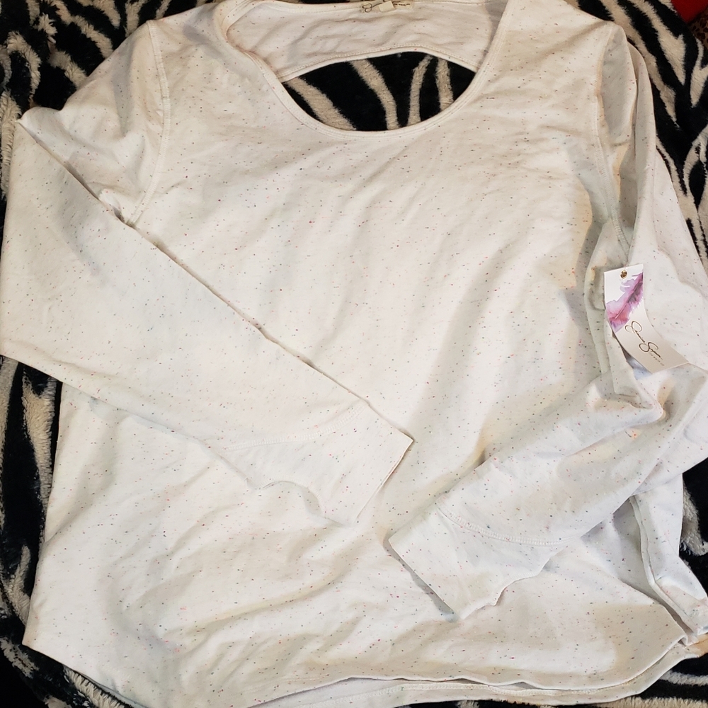 Jessica Simpson Confetti Open Back Sweatshirt